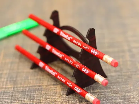 Lazer Kesim Kalem Kalemlik Ahşap Boya Fırçası Tutucu