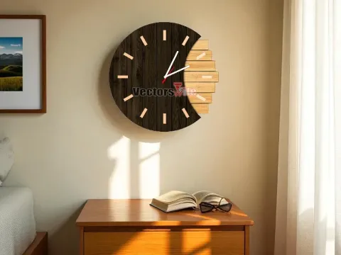 Oda Duvar Dekorasyonu İçin Lazer Kesim Modern Duvar Saati Tasarımı