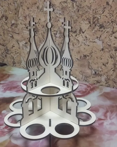 Lazer Kesimli Katedral Paskalya Yumurtası Standı