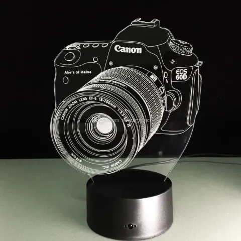 3D Fotoğraf Makinesi Gece Lambası