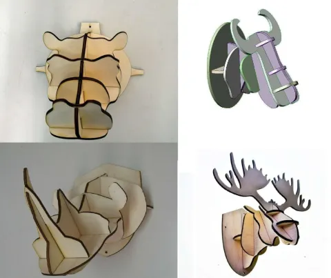 3D Hayvan Başları Puzzle