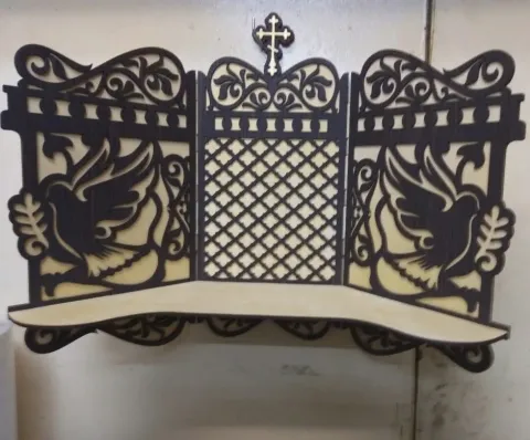 Simgeler için Iconostasis Ahşap Raf