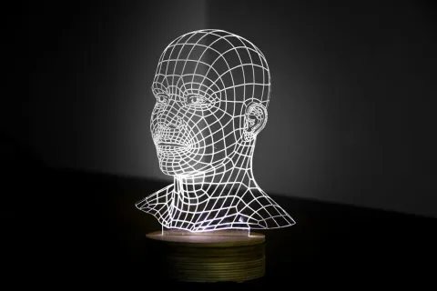 3D Kafa Gece Lambası