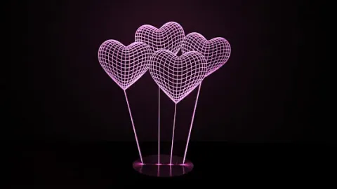 3D Kalpler Gece Lambası-2