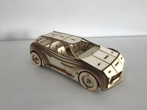Volkswagen Golf Ahşap Oyuncak Araba