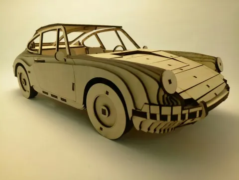 3D Porsche 911 Araba Puzzle 3MM