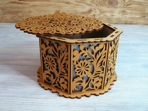 Çiçek Desenli Dekoratif Kutu