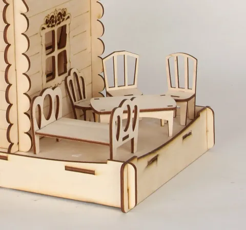 Dollhouse Mobilya Minyatür Sandalye Masa Yatak