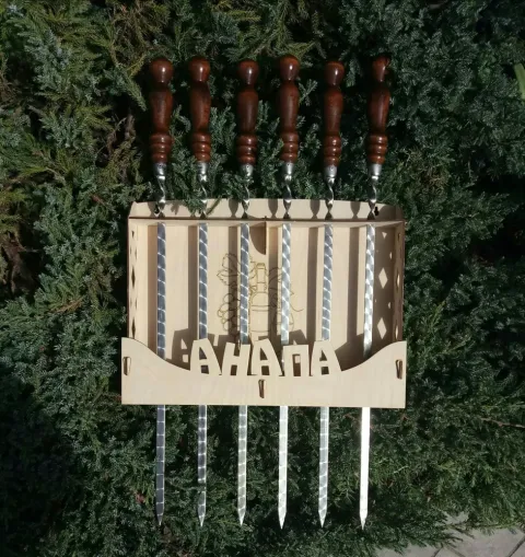 Kabob Şişleri Duvara Monte Depolama Rafı