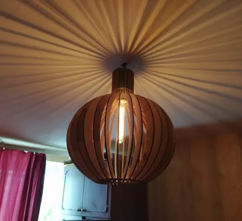 Modern Sarkıt Işık Ahşap Yuvarlak Şekil Sarkıt