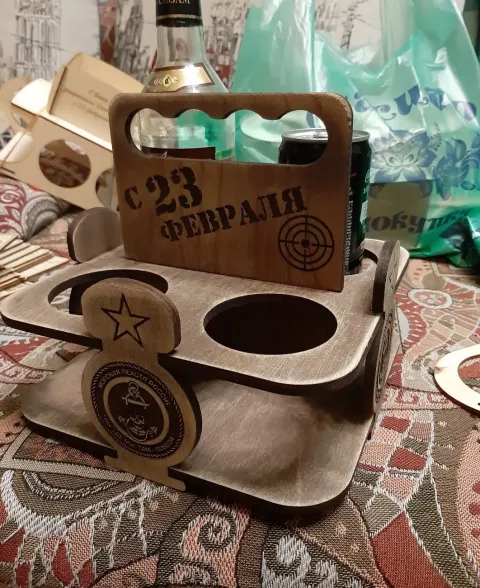 Ahşap 4'lü Bira Taşıyıcı Bira Caddy