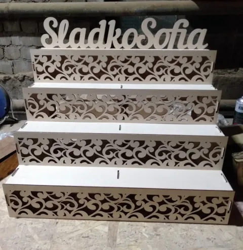 Ahşap Tezgah Teşhir Standı Dekoratif Cupcake Standı