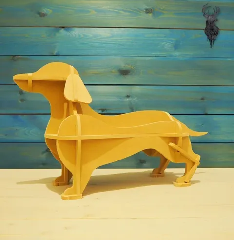Dachshund Kitaplık Köpek Depolama Rafı