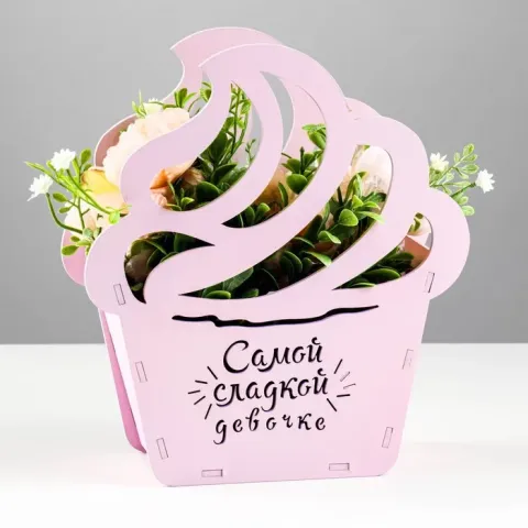 Cupcake Şekilli Çiçek Kutusu