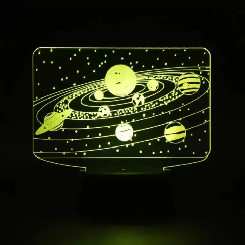 Güneş Sistemi 3D LED Optik İllüzyon Lambası