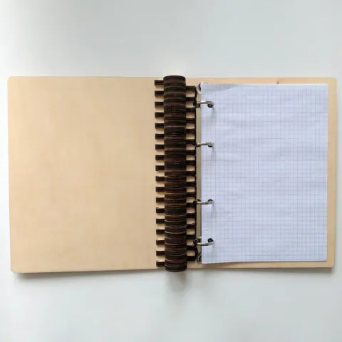 Halka Mekanizmalı Ahşap Defter Halkalı Binder A5