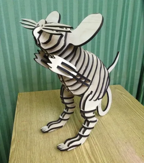 Lazer Kesimli Fare 3D Yapboz