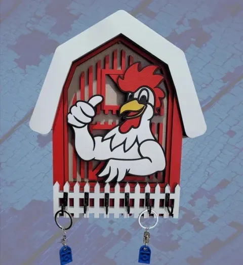 Tavuk Ahırı Duvar Anahtar Askısı 