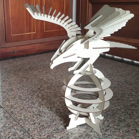 Teşhir Standında Lazer Kesimli Ahşap Kartal 3D Puzzle