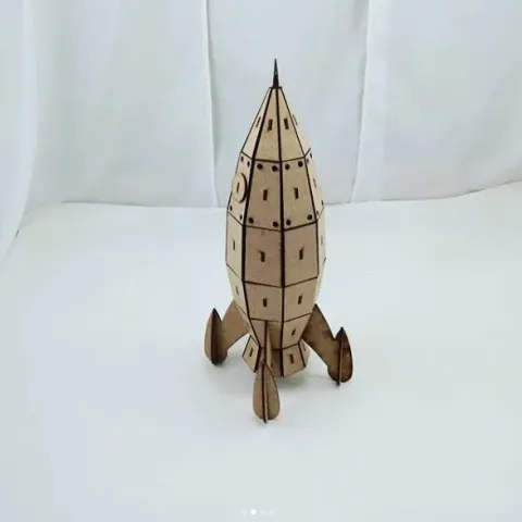 Ahşap Roket Uzay Gemisi Oyuncak 3mm