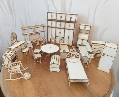 Minyatür Dollhouse Mobilya Takımı