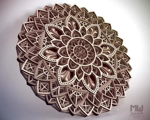 Dekoratif Yuvarlak Katmanlı Mandala